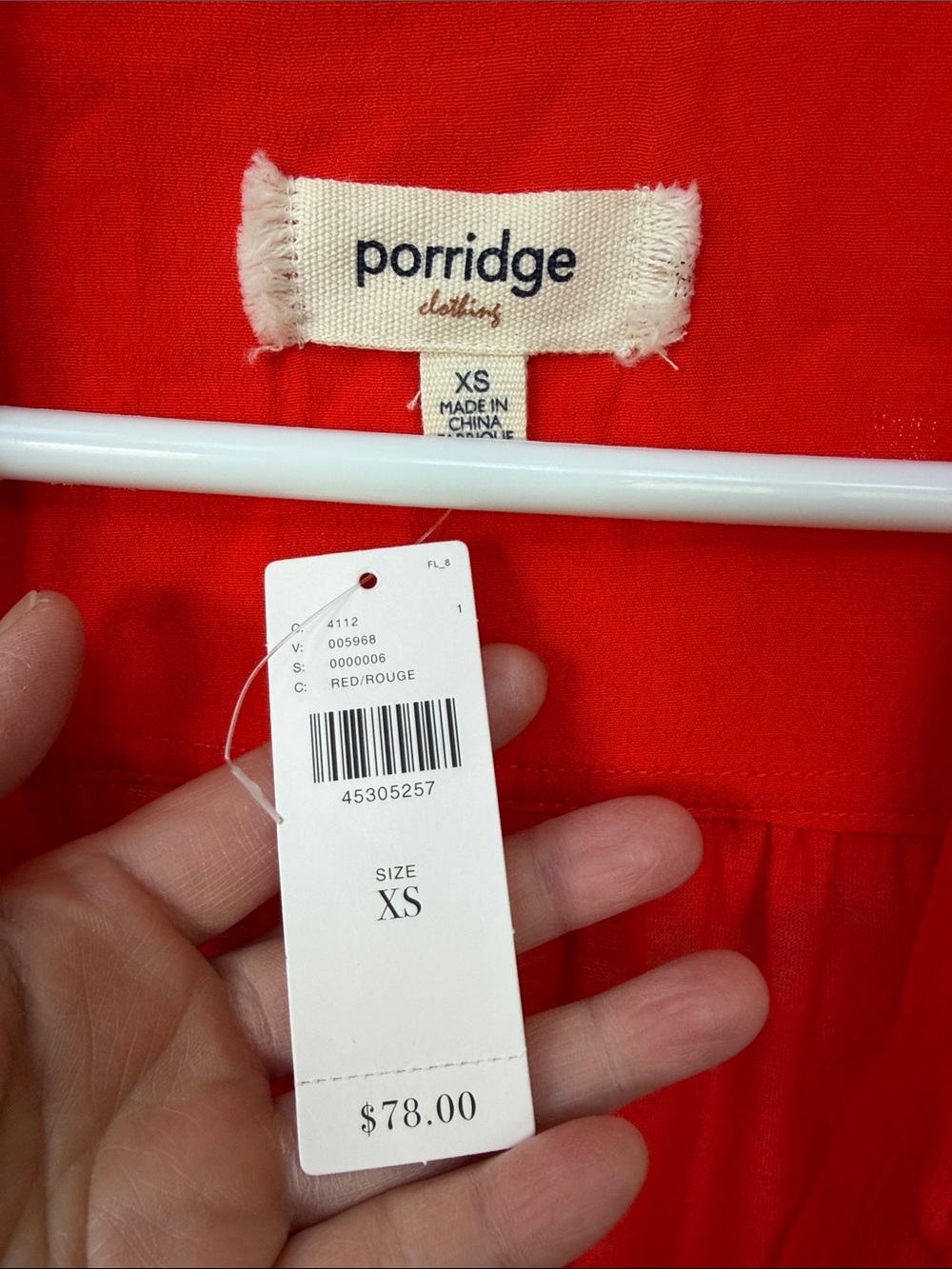 NWT Porridge Short Sleeve Shirt in Bright Orange Red size XS - Picture 2 of 7